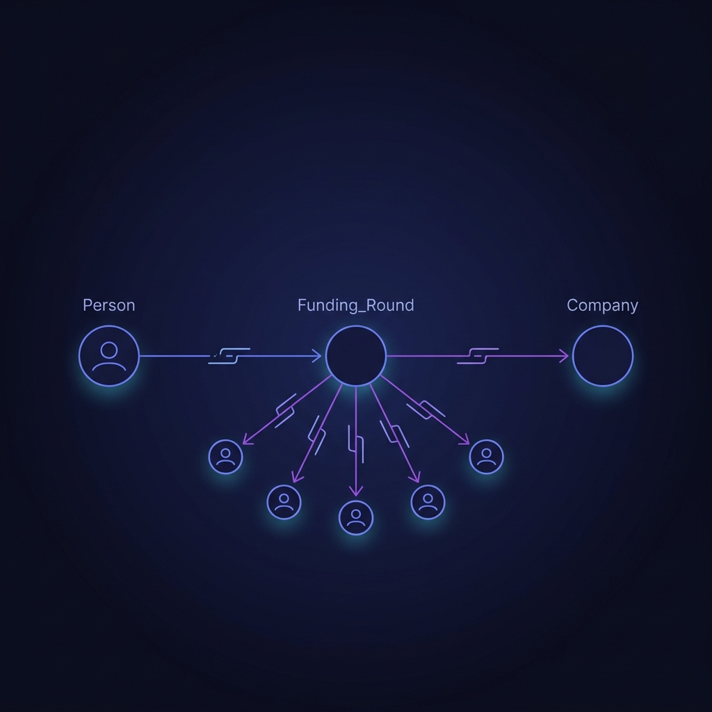Person → Funding_Round → Company plus co-investor branches