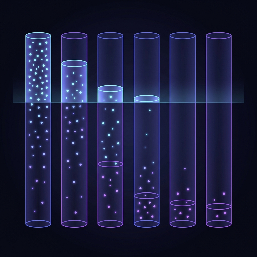 Per-tool candidate pool sizes — six vertical bar stacks showing how many nodes each tool considers after pre-filtering