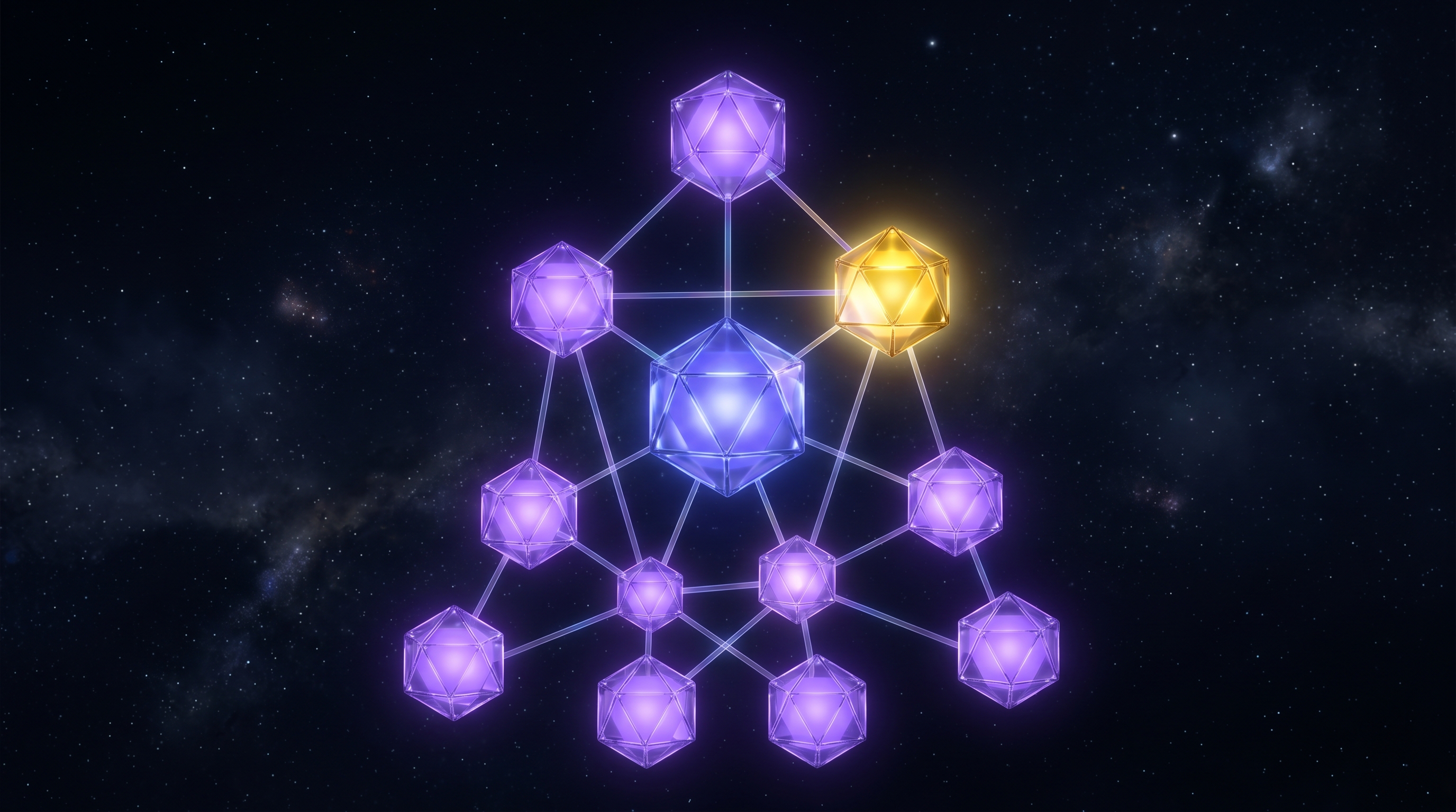 Hire Key Talent — constellation of archetype glyphs with one bright satellite