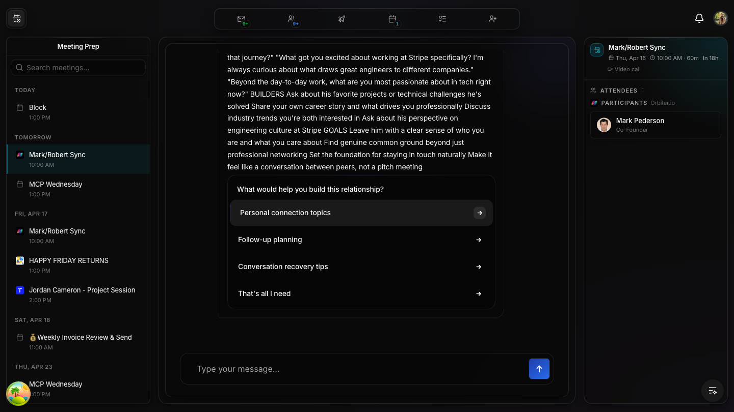 Follow-up conversation with AI