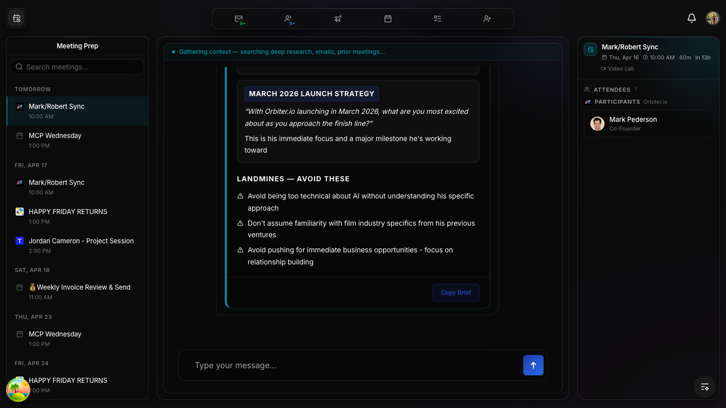 Final working prep card