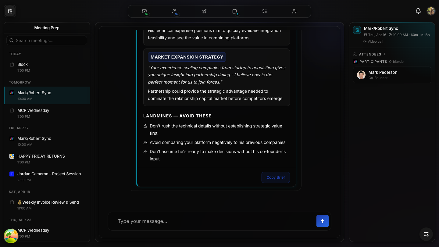 AI meeting prep with talking points and strategies