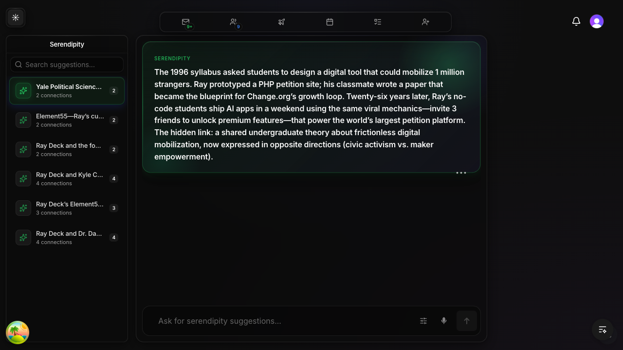 Serendipity — After